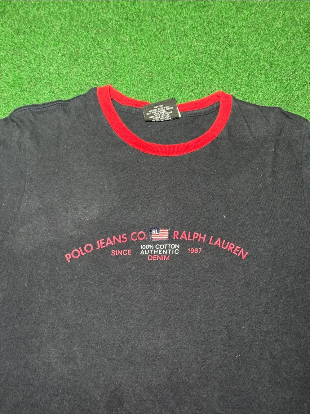 Polo Ralph Lauren Long Sleeve T Shirt Medium Vintage 90s Polo Jeans Co 18.5x25
